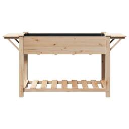 Berkfield Home Stylish Garden Planter with Shelves 155x59x76 cm Solid Wood Fir in Beige - Size: 155 x 59 x 76 cm - thumbnail 5