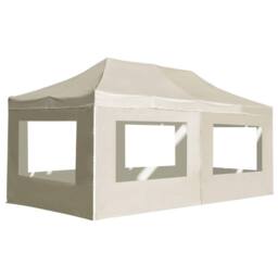 Berkfield Home Professional Folding Party Tent with Walls Aluminium 6x3 m Cream in Beige - thumbnail 1