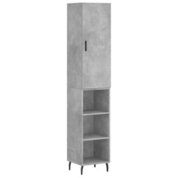 Berkfield Home Highboard Concrete Grey 34.5x34x180 cm Engineered Wood - thumbnail 2