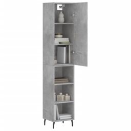 Berkfield Home Highboard Concrete Grey 34.5x34x180 cm Engineered Wood - thumbnail 3