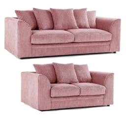 Furniture 786 Hannah Jumbo Cord 3+2 Seater Sofa Set in Pink - thumbnail 2