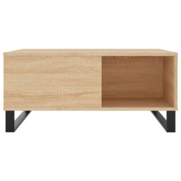 Berkfield Home Coffee Table Sonoma Oak 80x80x36.5 cm Engineered Wood in Brown - thumbnail 4