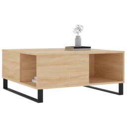 Berkfield Home Coffee Table Sonoma Oak 80x80x36.5 cm Engineered Wood in Brown - thumbnail 3