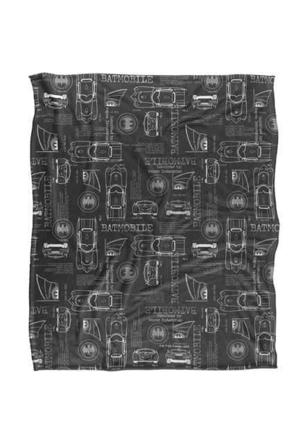 Batman Be Vigilant Pattern Officially Licensed Silky Touch Super Soft Throw Blanket 152x127 cm in White - image 1