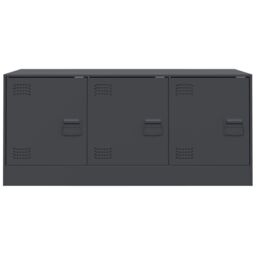 Berkfield Home TV Cabinet Anthracite 99x39x44 cm Steel in Black - Size: 99 x 39 x 44 cm - thumbnail 6