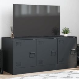 Berkfield Home TV Cabinet Anthracite 99x39x44 cm Steel in Black - Size: 99 x 39 x 44 cm