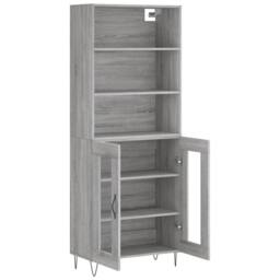Berkfield Home Highboard Grey Sonoma 69.5x34x180 cm Engineered Wood - thumbnail 4