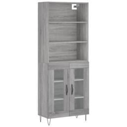 Berkfield Home Highboard Grey Sonoma 69.5x34x180 cm Engineered Wood - thumbnail 1