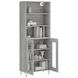 Berkfield Home Highboard Grey Sonoma 69.5x34x180 cm Engineered Wood - thumbnail 3