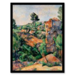 Artery8 Paul Cezanne Framed Wall Art Print Bibemus Quarry Cubist Landscape - Size: A4 - thumbnail 1
