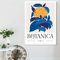 ARTZE Yellow & Blue Hydrangea Flower Market Exhibition Framed Print SIZE: A4 with White Frame - thumbnail 2