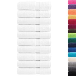 Berkfield Home Premium Bath Towels SOLUND 10pcs White 100x150cm 600gsm - thumbnail 2