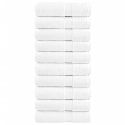 Berkfield Home Premium Bath Towels SOLUND 10pcs White 100x150cm 600gsm - thumbnail 1