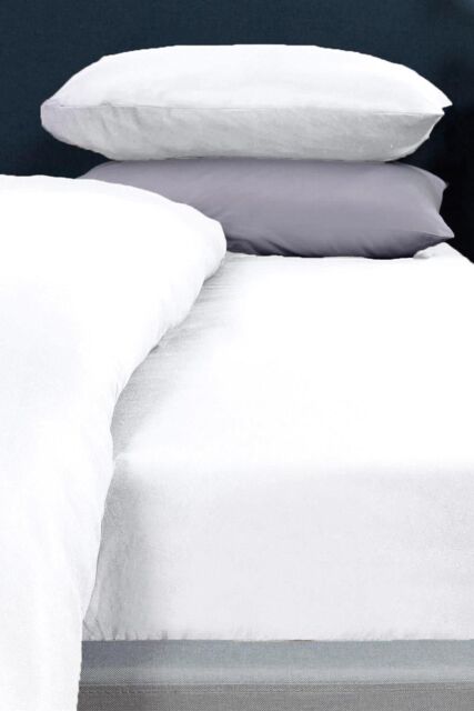 OHS Plain Dyed Non-Iron Fitted Bed Sheet in Off-White - Size: Single Fitted - image 1