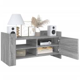 Berkfield Home TV Cabinet Grey Sonoma 80x35x40 cm Engineered Wood - Size: 80 x 35 x 40 cm - thumbnail 3