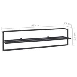 Berkfield Home Towel Rack Black 95x25x22 cm Iron - Size: 95 x 25 x 22 cm - thumbnail 7
