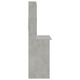 Berkfield Home Desk with Shelves Concrete Grey 102x45x148 cm Engineered Wood - Size: 102 x 45 x 148 cm - thumbnail 6