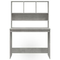 Berkfield Home Desk with Shelves Concrete Grey 102x45x148 cm Engineered Wood - Size: 102 x 45 x 148 cm - thumbnail 5