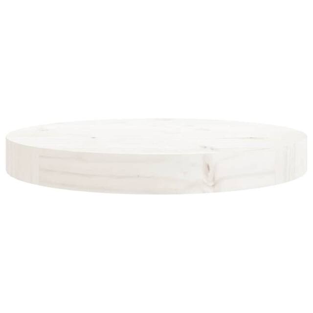Berkfield Home Table Top Round White Ã˜30x3 cm Solid Wood Pine - Size: 30x3 cm - image 1
