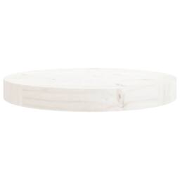 Berkfield Home Table Top Round White Ã˜30x3 cm Solid Wood Pine - Size: 30x3 cm