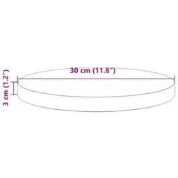 Berkfield Home Table Top Round White Ã˜30x3 cm Solid Wood Pine - Size: 30x3 cm - thumbnail 8