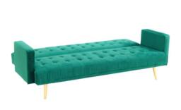 Home Detail Windsor Velvet Sofa Bed With Tufted Detail & Gold Legs in Green - thumbnail 3