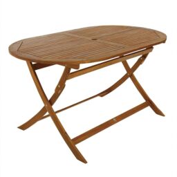 Charles Bentley Acacia Wooden Furniture Patio Oval Table & 6 Chairs (7 Pc) in Natural - thumbnail 6
