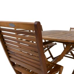 Charles Bentley Acacia Wooden Furniture Patio Oval Table & 6 Chairs (7 Pc) in Natural - thumbnail 5