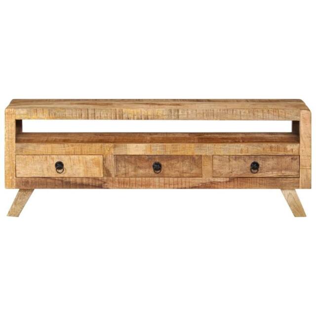 Berkfield Home TV Cabinet 110x30x40 cm Solid Mango Wood in Brown - Size: 110 x 30 x 40 cm - image 1