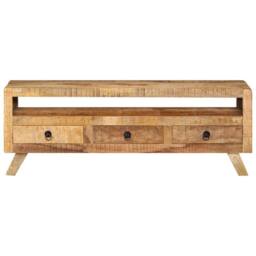 Berkfield Home TV Cabinet 110x30x40 cm Solid Mango Wood in Brown - Size: 110 x 30 x 40 cm - thumbnail 1