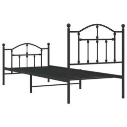 Berkfield Home Metal Bed Frame with Headboard & Footboard Black 90x200 cm - thumbnail 7