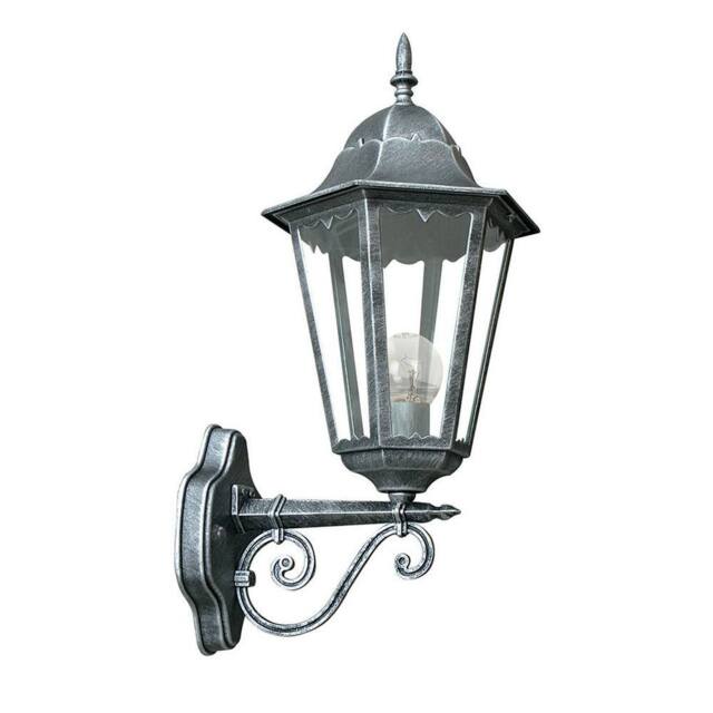 Netlighting FIRENZE Outdoor UP Wall Lanterns Black Silver IP44 28.6x50.5x20.5cm - Size: 28.6x50.5x20.5 cm