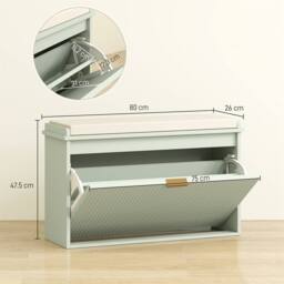 Kelvenix Shoe Bench green 80W x 26D x 47.5H cm - Size: 0.6m2 - thumbnail 2