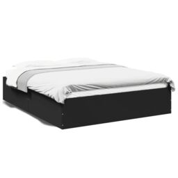 Berkfield Home Bed Frame without Mattress Black 150x200 cm King Size - thumbnail 2