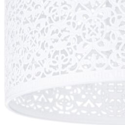 Happy Homewares Ornate Moroccan Style Decorated Metal Pendant Lighting Shade in White - thumbnail 3