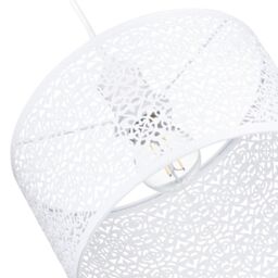 Happy Homewares Ornate Moroccan Style Decorated Metal Pendant Lighting Shade in White - thumbnail 4