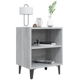 Berkfield Home Bed Cabinet with Metal Legs Grey Sonoma 40x30x50 cm - Size: 40 x 30 x 50 cm - thumbnail 3