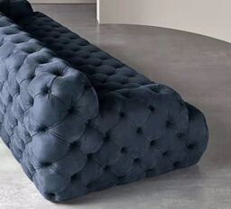 HOB Furniture Fully Chesterfield Extra Depth Sofa - 220 cm in Mid Navy - thumbnail 3