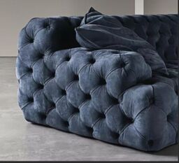 HOB Furniture Fully Chesterfield Extra Depth Sofa - 220 cm in Mid Navy - thumbnail 2