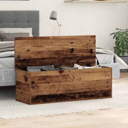 Berkfield Home Storage Box - Old Wood, 102x35x35 cm, Made from Engineered Wood in Brown - Size: 102 x 35 x 35 cm - thumbnail 2