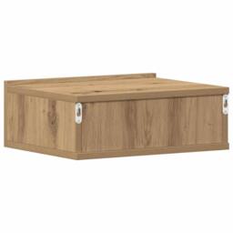 Berkfield Home Decorative Floating Nightstand Artisan Oak 40x32x15 cm Engineered Wood in Brown - Size: 40 x 32 x 15 cm - thumbnail 8