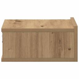 Berkfield Home Decorative Floating Nightstand Artisan Oak 40x32x15 cm Engineered Wood in Brown - Size: 40 x 32 x 15 cm - thumbnail 7