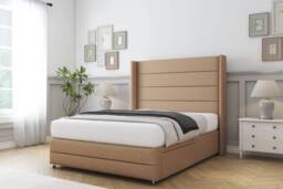 "Sloomy Sterling Dumfries Divan Set 2 Drawers-54"" Wingback-Footboard in Light Brown - Size: Small Double" - thumbnail 3