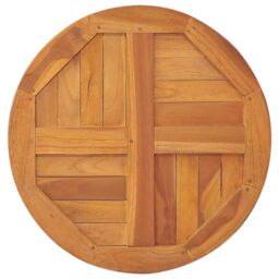 Berkfield Home Table Top Solid Teak Wood Round 2.5 cm 50 cm in Brown - thumbnail 4