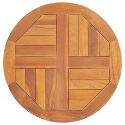 Berkfield Home Table Top Solid Teak Wood Round 2.5 cm 50 cm in Brown - thumbnail 1