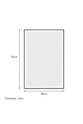 Living and Home 50×70cm Black LED Rectangular Bathroom Wall Mirror - Front LED Lighting, Anti-Fog, Touch Control & 3-Colour Dimming - thumbnail 5
