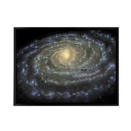 "Artery8 Space Map Milky Way Galaxy Spiral Framed Canvas Wall Art Print in Black - Size: W12"" x H16""" - thumbnail 1