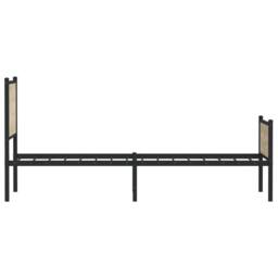 Berkfield Home Metal Bed Frame without Mattress Sonoma Oak 90x190 cm Single in Light Brown - thumbnail 6