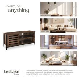 tectake Tv Stand Galway in Brown - Size: 110 cm - thumbnail 7