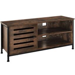 tectake Tv Stand Galway in Brown - Size: 110 cm - thumbnail 1